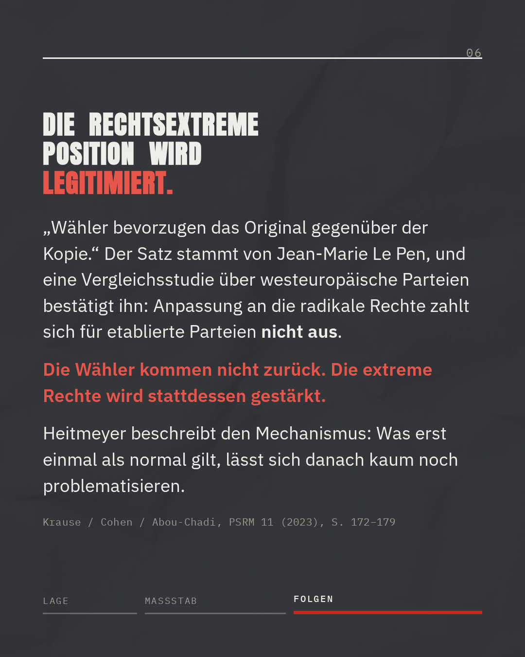 Die rechtsextreme Position wird legitimiert — Wähler bevorzugen das Original gegenüber der Kopie